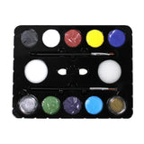 10 Colors Face Body Paints Palette Glitter Powder with Brushes Cosmetics for Kids Adults Halloween Party Stage Make Up - Aladdin Shoppers