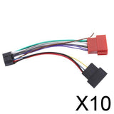 Maxbell 10xCar Stereo Radio ISO Harness Connector Adaptor Cable Loom 16 Pin for KENWOOD