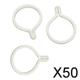 Maxbell 50x10pcs Curtain Rod Rings with Eyelet White