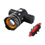 Bike Headlight, high-lumen light-emitting diode, Universal Serial Bus rechargeable, night riding, waterproof T6 Front+216 Tail other