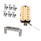 Maxbell Roller Saddle Bridge+Double Coil Humbucker Pickup+Tuning Pegs