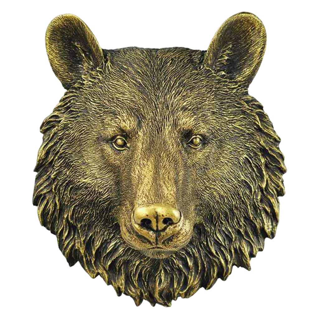 Maxbell Maxbell Animal Head Wall Mounted 3D Statue Figurines Home Living Room Decor Bear