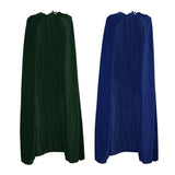 Maxbell 2 Pieces Velvet Hooded Cape Gothic Cloak Medieval Witch Costume Blue Green