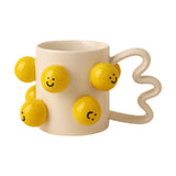 Maxbell Ceramic Coffee Mug Adorable Breakfast Mug for Beverage Kitchen Birthday Gift White