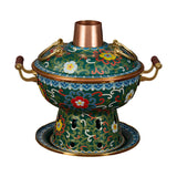 Maxbell Shabu Shabu Hot Pot Sturdy Stockpot Family Gathering Home Use Copper Hot Pot green