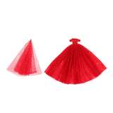 Maxbell Fashion Handmade Strapless Wedding Dress With Veil For 1/6 Doll Dress Up Accessory - Aladdin Shoppers