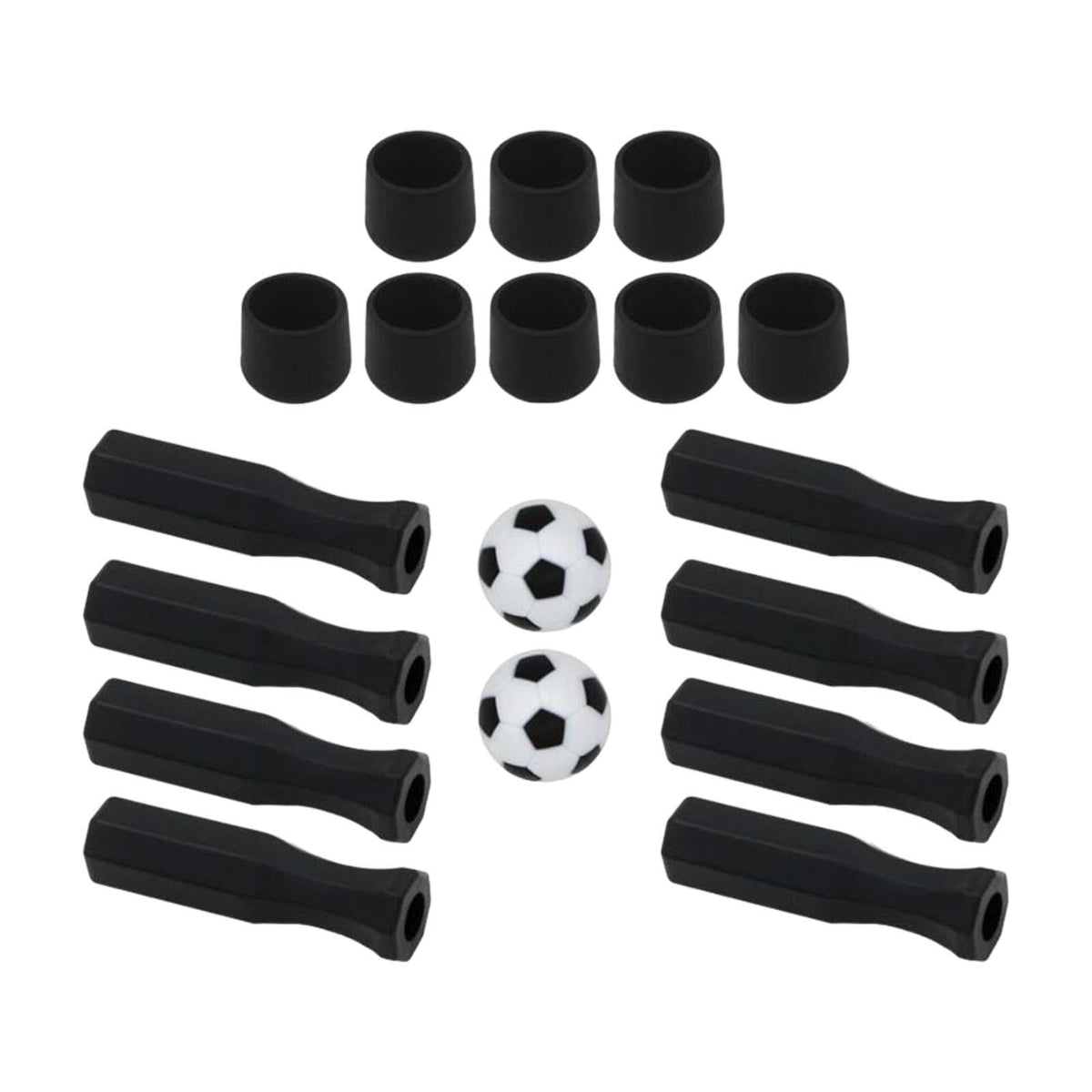 Maxbell Foosball Handles Mini Table Football Game Practical Octagonal Black End Caps