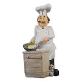 Maxbell French Chef Figurine Kitchen Ornaments Resin Cook Statue Cooking
