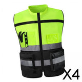 Maxbell 4xHigh Visibility Vest Breathable Work Road Lightweight Safety Reflective Vest XXL Yellow