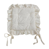 Maxbell Ruffle Chair Cushion Elegant Ruffled Chair Pad for Kitchen Farmhouse Country Beige