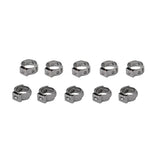 Maxbell 13x10 Pieces Single Ear Stainless Steel Hydraulic Fuel Hose Clamps 7.8mm-9.5mm