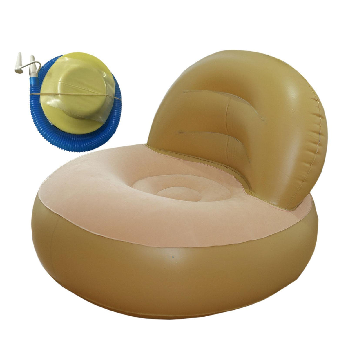 Maxbell Inflatable Sofa for Adults Soft Versatile Air Couch for Home Outdoor Camping Beige