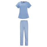 Maxbell Maxbell Women Uniform Scrub Set Nurses Day Gift Nursing Workwear for Massaging Nurse Blue M