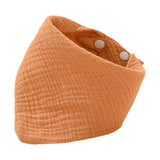 Baby Bib Skin Friendly Triangle Absorbent Burp for Boys Girls Newborn Infant Dark Orange
