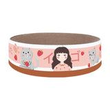 Maxbell Cat Scratcher Cardboard Sofa Corrugated Scratch Pad for Play Kitten Sleeping Pink