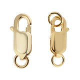 2Pcs 925 Sterling Metal Lobster Clasp Split Ring Jewelry Keychain DIY Gold