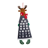 Advent Calendar Christmas Decoration 24 Days for Holiday Room Bedroom Gray Elk