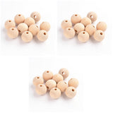 Maxbell Maxbell 150pcs Wooden Unpainted Craft Beads Jewelry Making Findings DIY 10 12 16mm