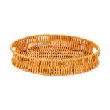 Maxbell Imitation Rattan Bread Basket Bread Serving Basket for Cabinets Forks Fruits 25x25x4cm
