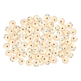 Maxbell 100Pcs Smiling Doll Head Wooden Beads with Faces Kids Loose Beads for Crafts Style B