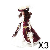 Maxbell 3x1 x 1/12 Dollhouse Miniature Porcelain Dolls Classical Lady with Hat