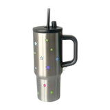 Maxbell Portable Insulated Tumbler Stainless Steel Water Bottle for Outdoor Home Car Silvery with Handle