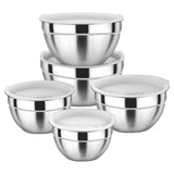 Maxbell Stainless Steel Mixing Bowls with Lids Set Metal for Restaurant Kitchen Home 5Pcs