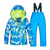 Kids Ski Suit Ski/Snowboard Jacket Trousers Blue Size 8(119-124cm)