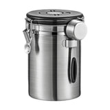 Maxbell Coffee Canister Utensils Airtight Storage Tank for Nuts Loose Leaf Tea Salts 1.8L Silver