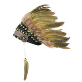 Maxbell Artificial Feather Headdress Decor Headwear for Cosplay Themed Party Festive Yellow