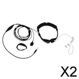 Maxbell 2x3.5mm Throat Viberate Mic Adjustable Neckband Headphone for Phones/Gaming