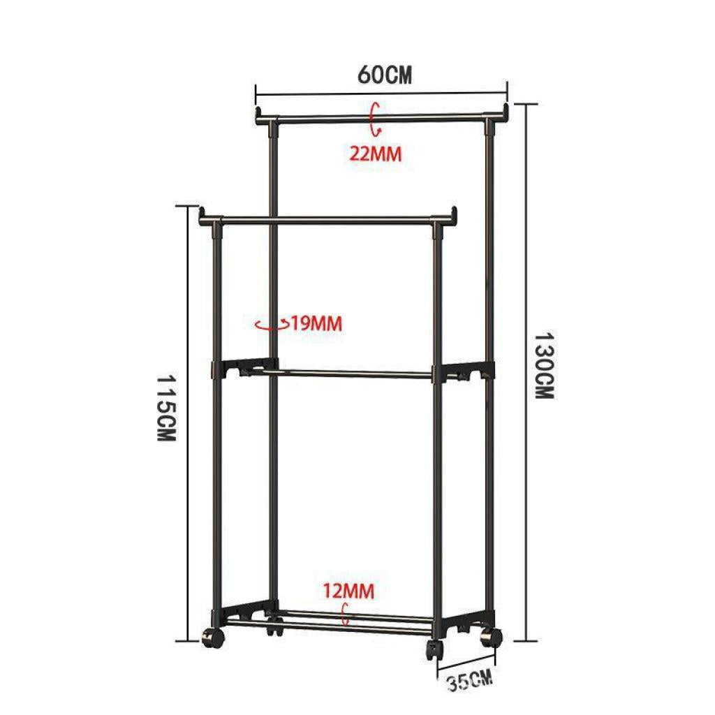 Maxbell Garment Rack Clothing Storage for Drying Clothes Floor Standing Clothes Rack