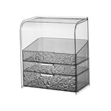 Maxbell Makeup Organizer Luxury Clear Makeup Storage Box for Bathroom Vanity Lotions with Lid Gray