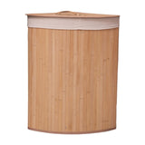 Maxbell Corner Bamboo Laundry Basket Washing Clothes Basket for Closet Home Playroom Beige