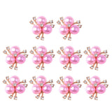 Maxbell 10 Pieces Alloy Fashion Crystal Flatback Jewelry Accessory Rhinestone Pearl Charms For Women Necklace Brooch Button Sewing Crafts Supply Pink - Aladdin Shoppers