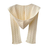 Maxbell Scarf with Hoodie Windproof Casual Winter Balaclava for Women Walking Female Beige