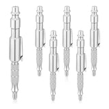 Maxbell 6Pcs 1/4" i/M Type Plug Air Blow Aluminium for Craftsmen Silver