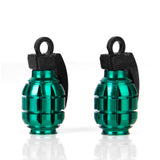 Maxbell 4x Grenade Bicycle Bike Motorcycle Car Tire Tyre Valve Dust Caps Golden Green