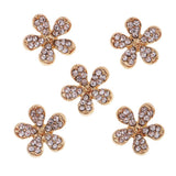 Maxbell 5Pcs Daisy Alloy Rhinestone Flatback Craft Button Scrapbooking Embellishment