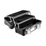 Maxbell 19inch 3 Tiers Foldable Storage Tool Box 43x22.5x20cm for Warehouse Lockable