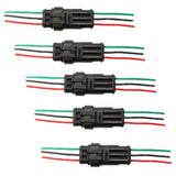 Maxbell Maxbell 3 Pin Way Car Waterproof Electrical Connector Plug with Wire AWG Marine Pack of 5