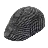 Maxbell 6xBeret Hat Autumn Winter Classic Plaid Flat Cap for Outdoor Driving Traveling Dark Gray Adult