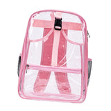 Maxbell Tennis Backpack Transparent PVC Large Capacity Tennis Rucksack for Men Women Pink