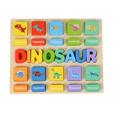 Puzzle Game Practicing Sensory Toy Practical Matching Blocks Montessori Toy Dinosaur