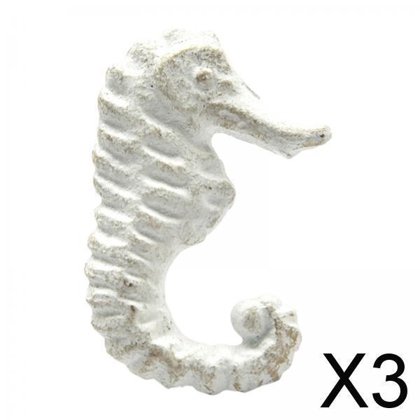 Maxbell 3xCabinet Knobs Easy Installation Kitchen Cabinet Farmhouse Drawer Pull Handle White Seahorse