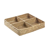 Maxbell Divided Basket Organizer Desktop Storage Bin for Organization Handmade Woven Style A