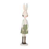 Maxbell Rabbit Girl Statue Collectible Desktop Sculpture for Bookshelf Cabinet Decor Green