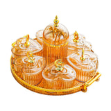 Maxbell Dried Fruit Plate Appetizer Serving Tray for Living Room Holiday Dining Room Round amber