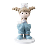 Maxbell Girl Statue Collectible Miniature Ornament for Living Room Fireplace Desktop Blue