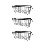 Maxbell 3Pcs Freezer Storage Basket with Foldable Handles Storage Rack for Farmhouse Black
